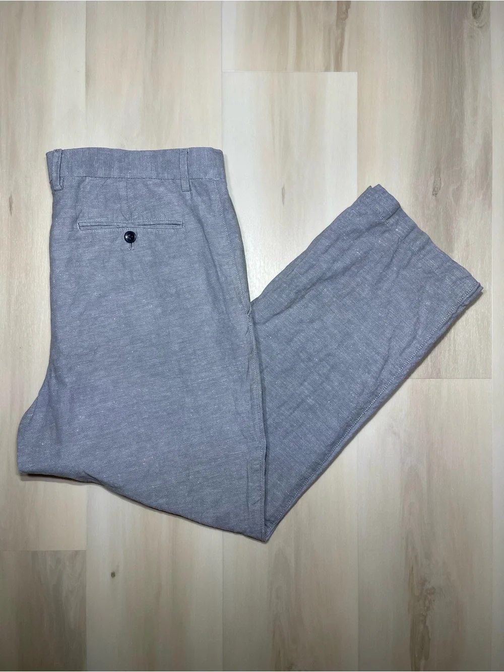 Banana Republic Linen Blend Chino Men’s Sz 35X30 Grey Kentfield Straight Leg